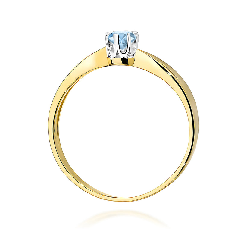 Inel Aur 14K cu Diamant Albastru de Laborator 0.30 ct, imaginea 3 din 12
