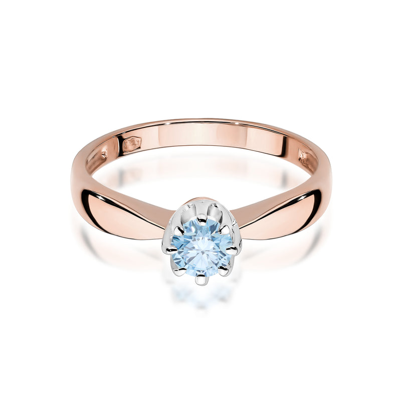 Inel Aur 14K cu Diamant Albastru de Laborator 0.30 ct, imaginea 6 din 12