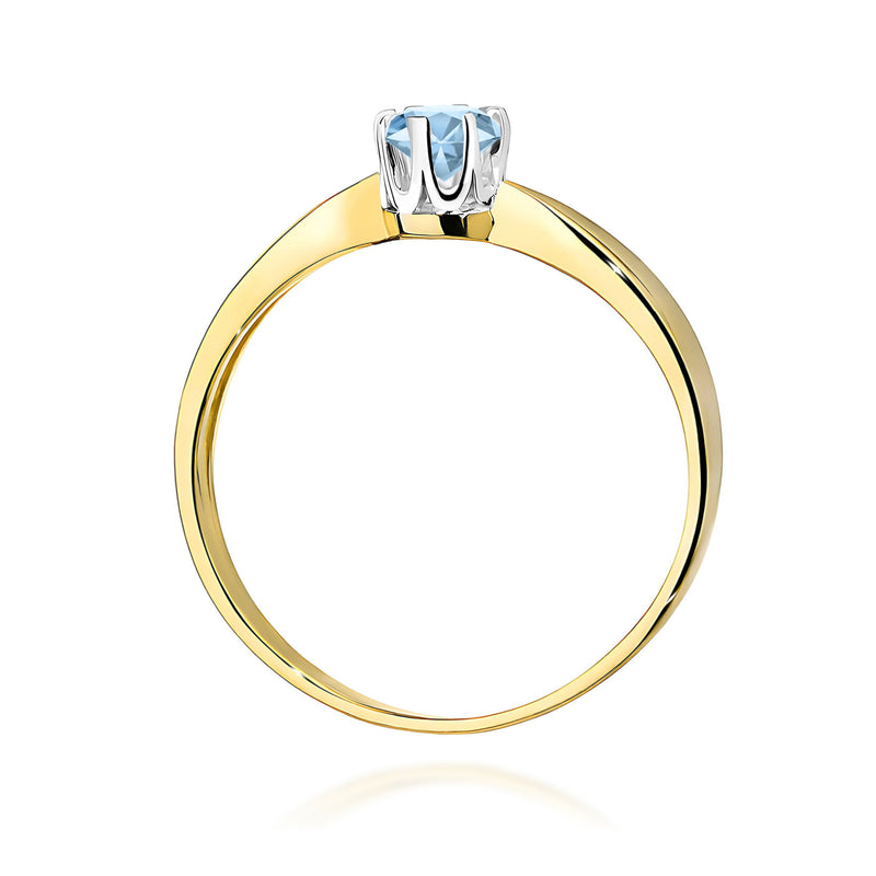 Inel Aur 14K cu Diamant Albastru de Laborator 0.50 ct, imaginea 3 din 9