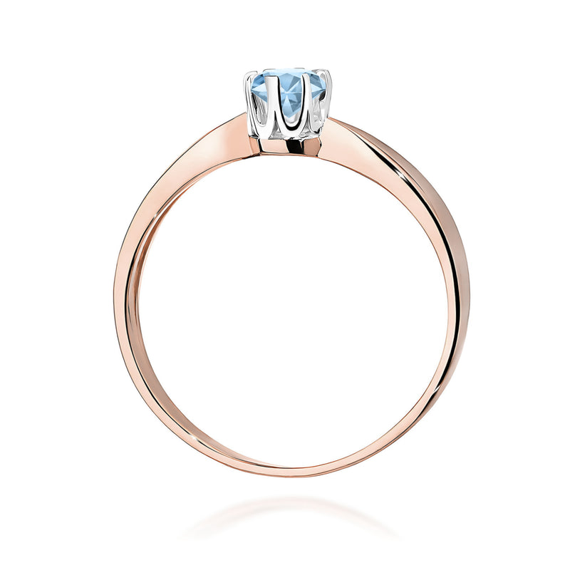 Inel Aur 14K cu Diamant Albastru de Laborator 0.50 ct, imaginea 6 din 9