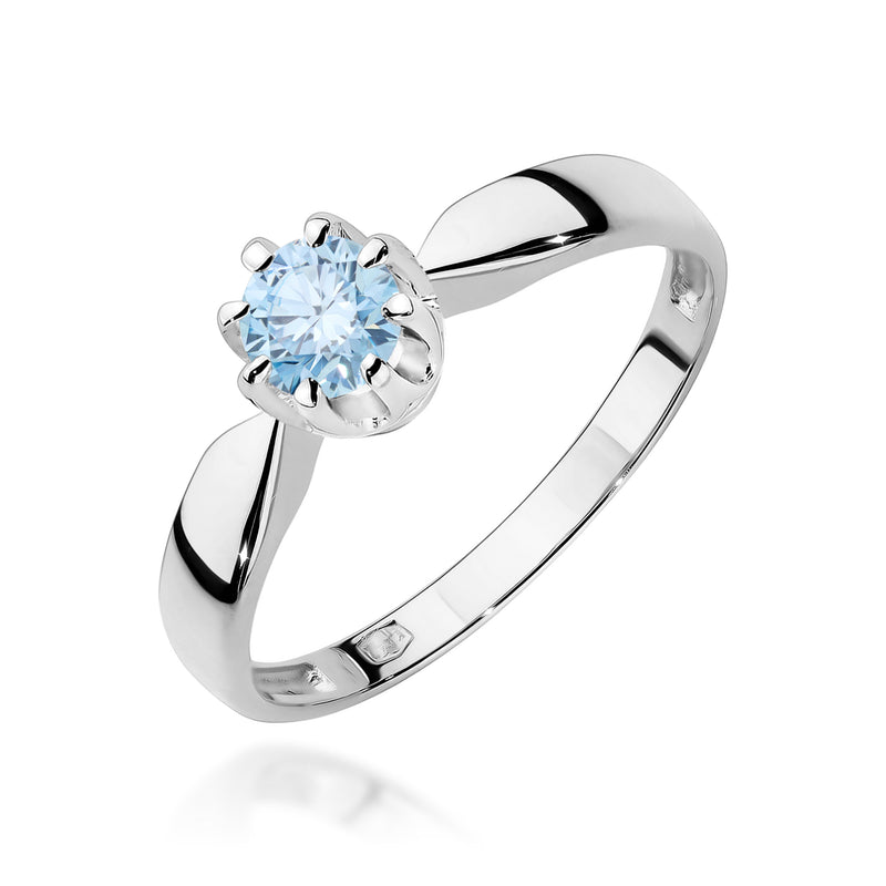 Inel Aur 14K cu Diamant Albastru de Laborator 0.50 ct, imaginea 7 din 9