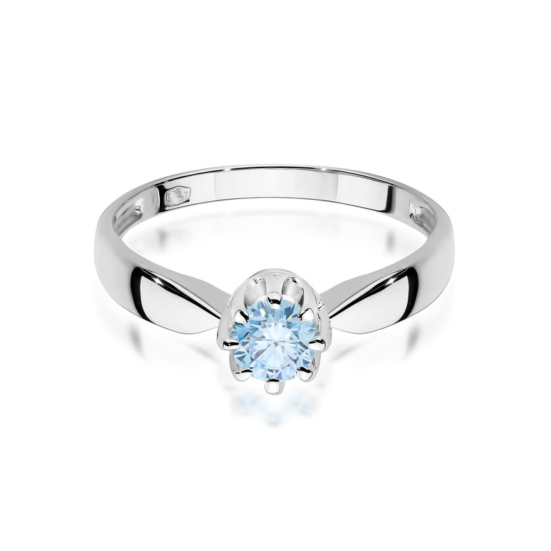 Inel Aur 14K cu Diamant Albastru de Laborator 0.50 ct, imaginea 8 din 9