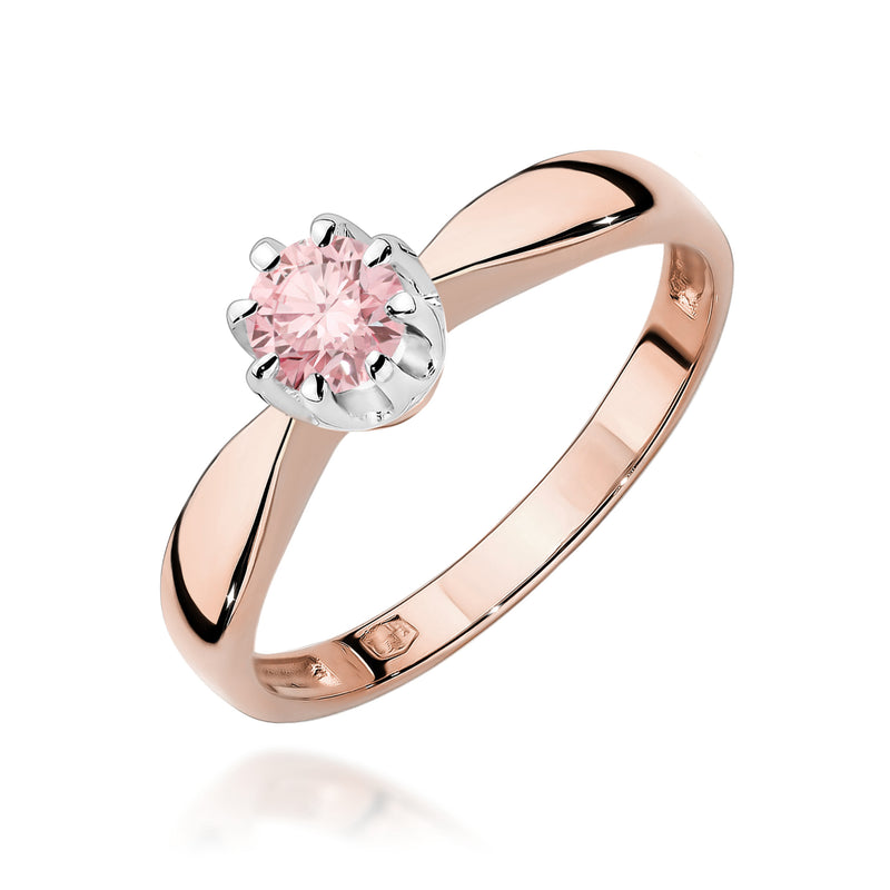 Inel Aur 14K cu Diamant Roz de Laborator 0.30 ct, imaginea 5 din 12