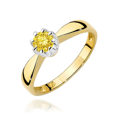 Inel Aur 14K cu Diamant Galben de Laborator 0.30 ct