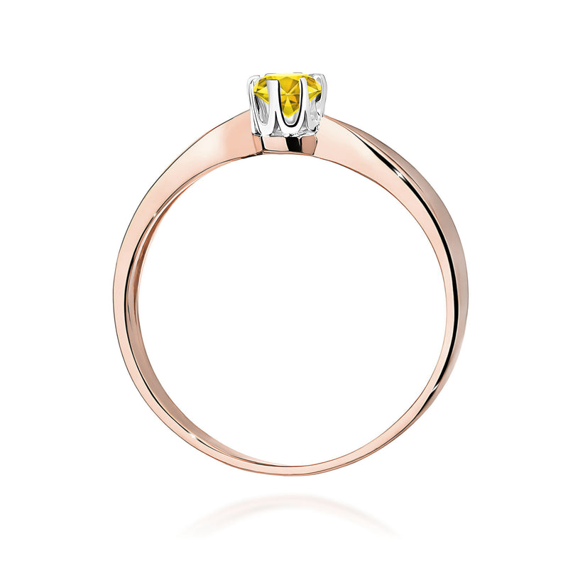 Inel Aur 14K cu Diamant Galben de Laborator 0.30 ct, imaginea 7 din 12