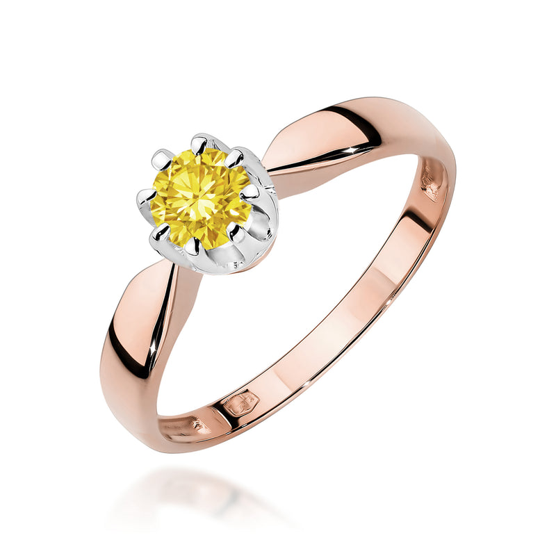 Inel Aur 14K cu Diamant Galben de Laborator 0.50 ct, imaginea 4 din 9