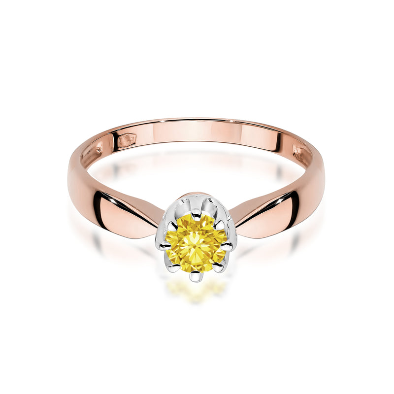 Inel Aur 14K cu Diamant Galben de Laborator 0.50 ct, imaginea 5 din 9