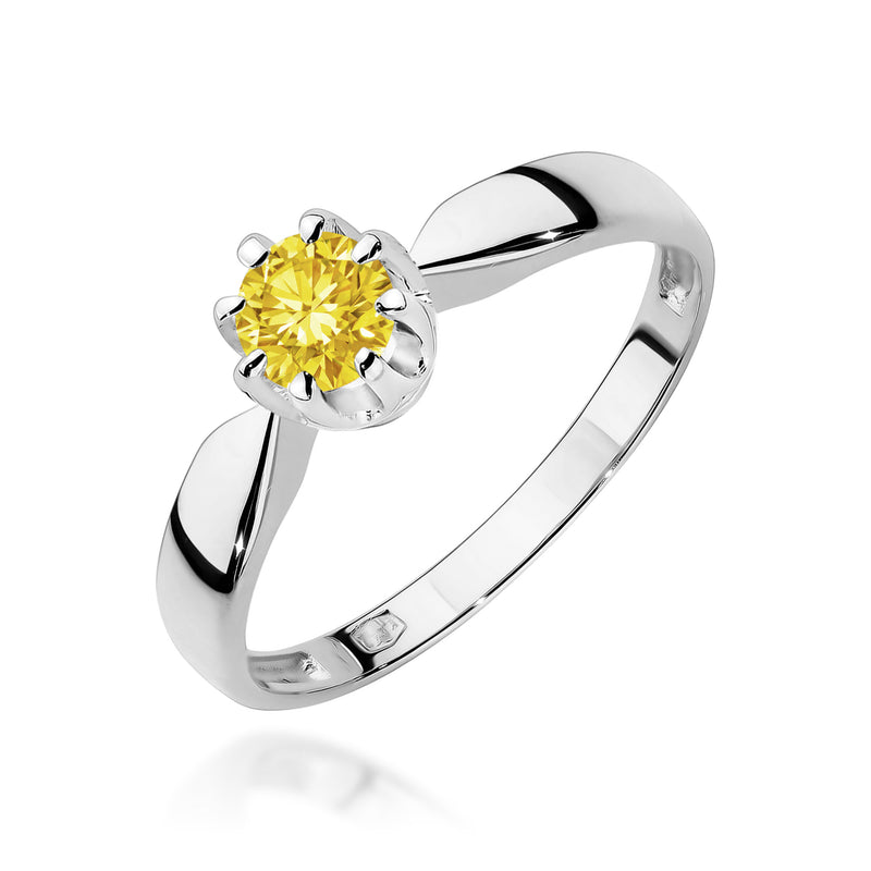 Inel Aur 14K cu Diamant Galben de Laborator 0.50 ct, imaginea 7 din 9