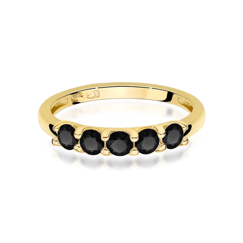 Inel Aur 14K cu Diamante Naturale Negre 0.60 ct, imaginea 2 din 12