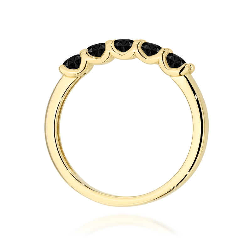 Inel Aur 14K cu Diamante Naturale Negre 0.60 ct, imaginea 3 din 12