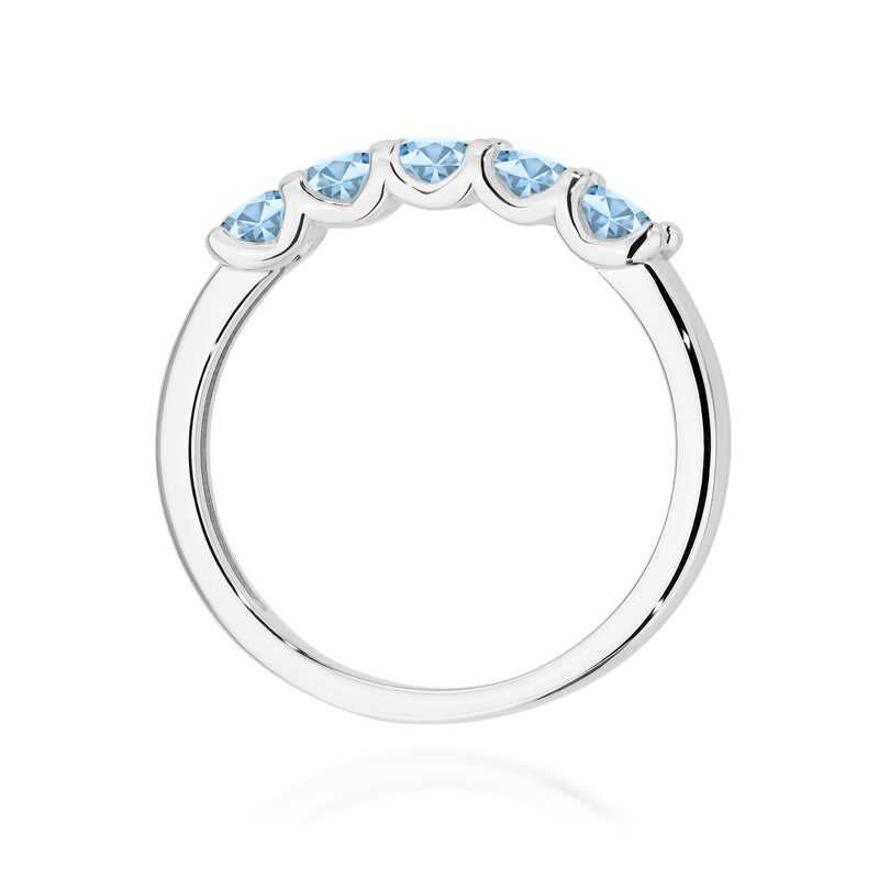 Inel Aur 14K cu Diamante Albastre de Laborator 0.50 ct, imaginea 11 din 12