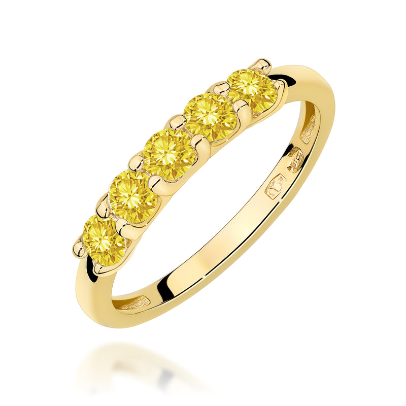 Inel Aur 14K cu Diamante Galbene de Laborator 0.50 ct — Aur galben