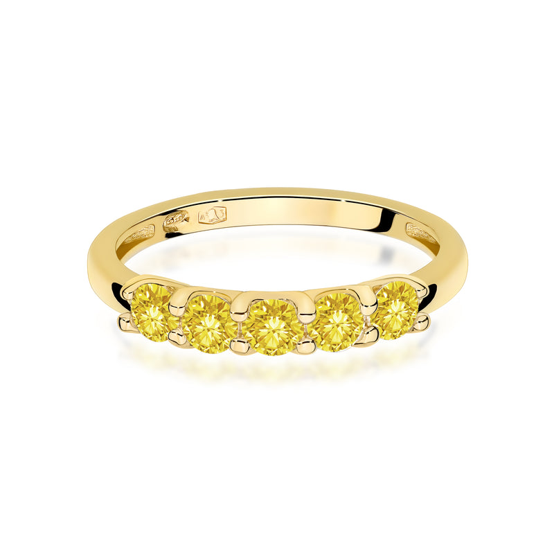 Inel Aur 14K cu Diamante Galbene de Laborator 0.50 ct, imaginea 2 din 12