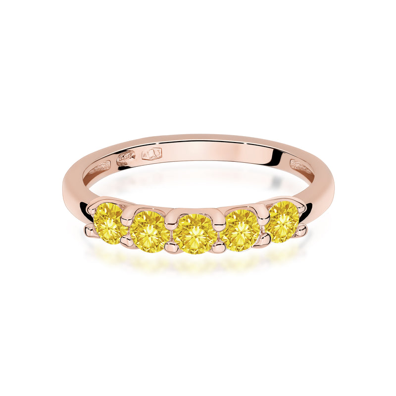 Inel Aur 14K cu Diamante Galbene de Laborator 0.50 ct, imaginea 6 din 12