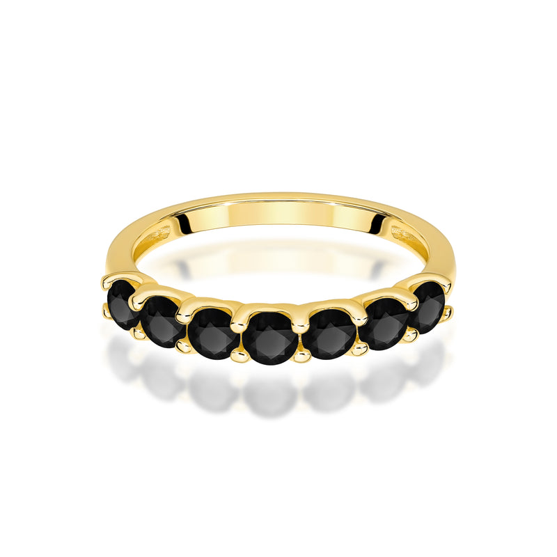 Inel Aur 14K cu Diamante Naturale Negre 0.84 ct, imaginea 2 din 12