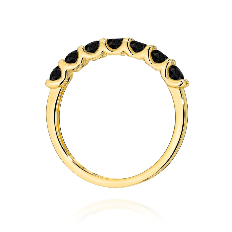 Inel Aur 14K cu Diamante Naturale Negre 0.84 ct, imaginea 3 din 12