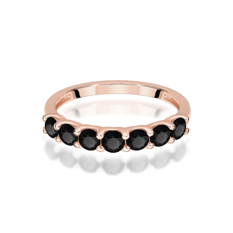 Inel Aur 14K cu Diamante Naturale Negre 0.84 ct, imaginea 6 din 12