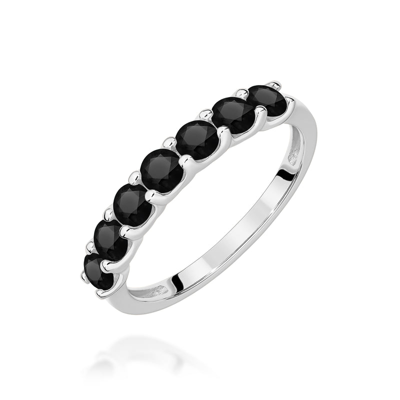 Inel Aur 14K cu Diamante Naturale Negre 0.84 ct, imaginea 9 din 12