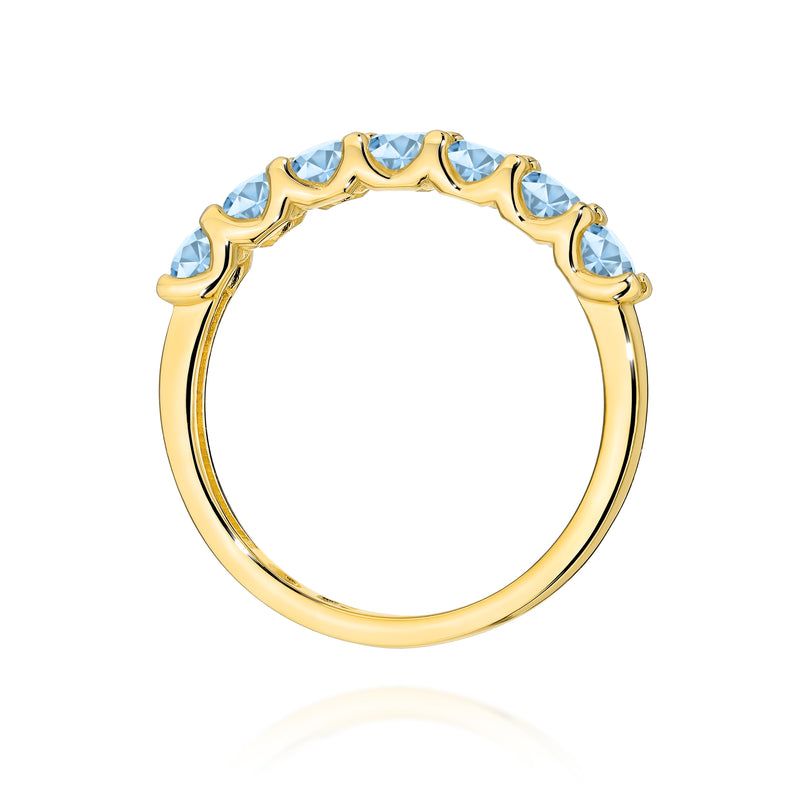Inel Aur 14K cu Diamante Albastre de Laborator 0.70 ct, imaginea 3 din 12