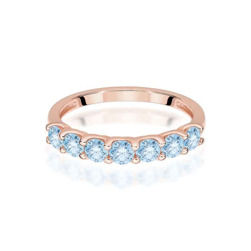 Inel Aur 14K cu Diamante Albastre de Laborator 0.70 ct, imaginea 6 din 12