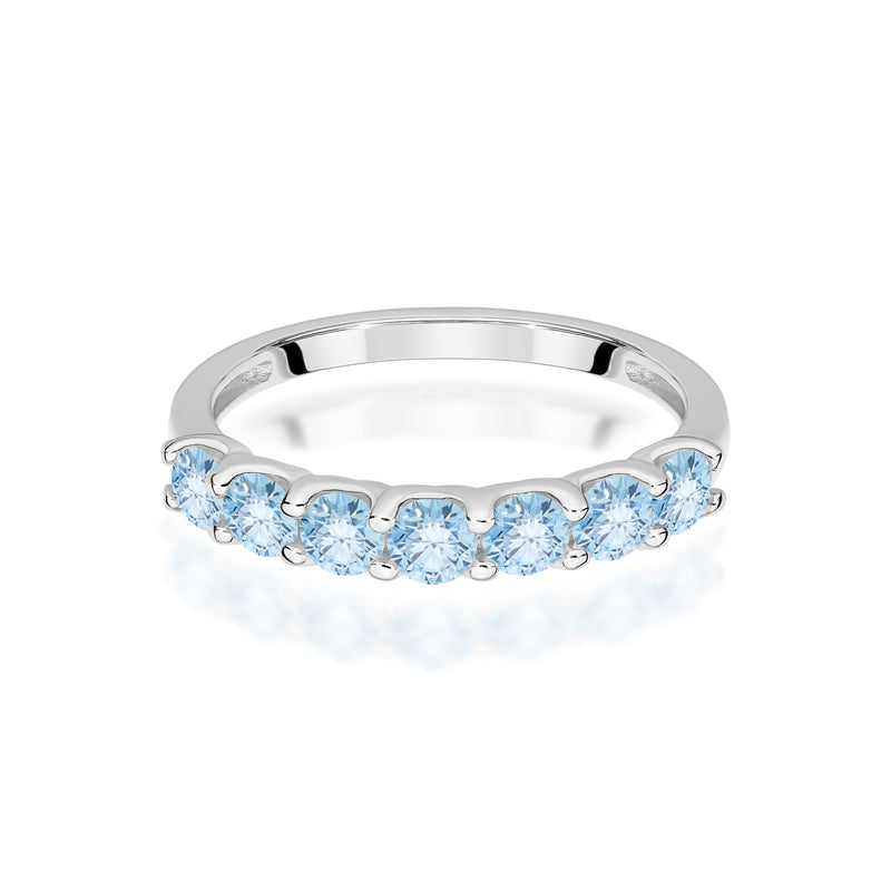 Inel Aur 14K cu Diamante Albastre de Laborator 0.70 ct, imaginea 10 din 12