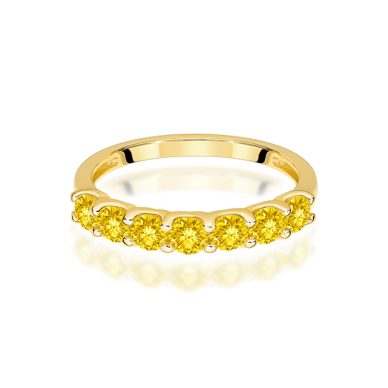Inel Aur 14K cu Diamante Galbene de Laborator 0.70 ct, imaginea 2 din 12