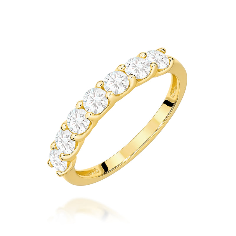 Inel Aur 9K cu Diamante Naturale 0.70 ct — Aur galben