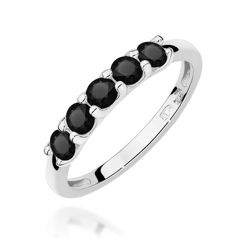 Inel Aur 9K cu Diamante Naturale Negre 0.60 ct, imaginea 5 din 8