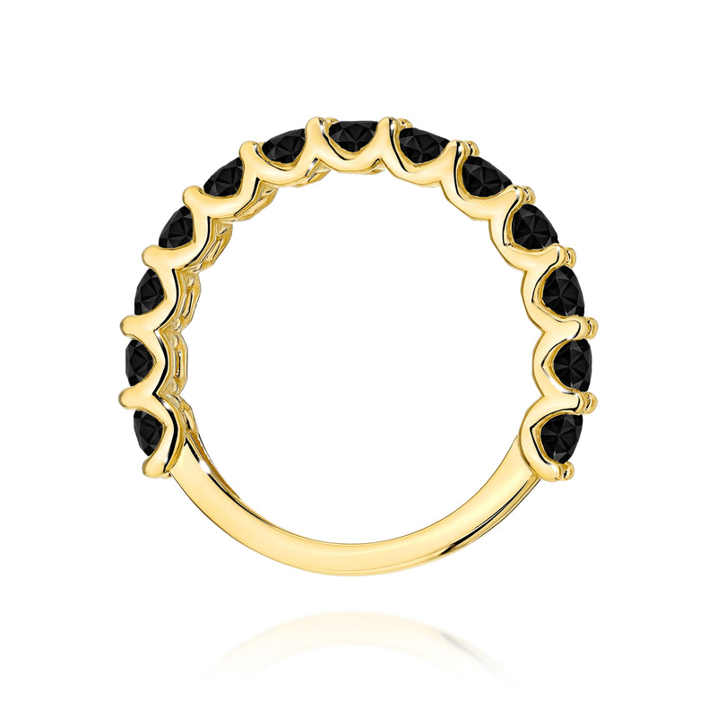 Inel Aur 9K cu Diamante Naturale Negre 1.56 ct, imaginea 3 din 8