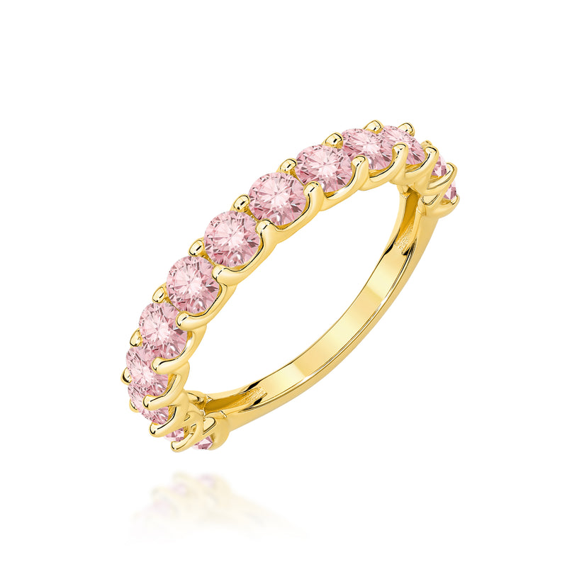 Inel Aur 9K cu Diamante Roz de Laborator 1.30 ct — Aur galben
