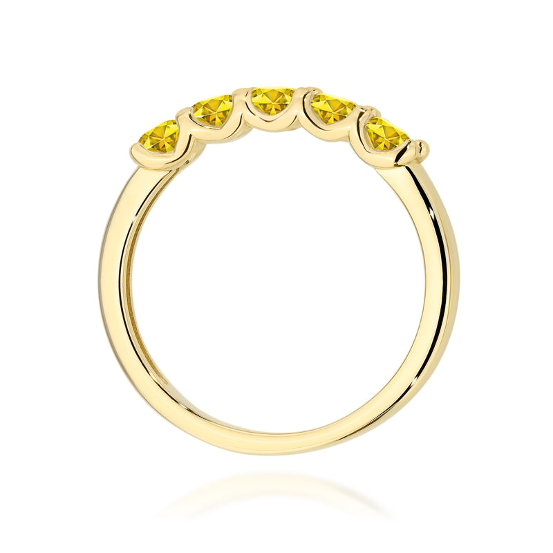 Inel Aur 9K cu Diamante Galbene de Laborator 0.50 ct, imaginea 3 din 8
