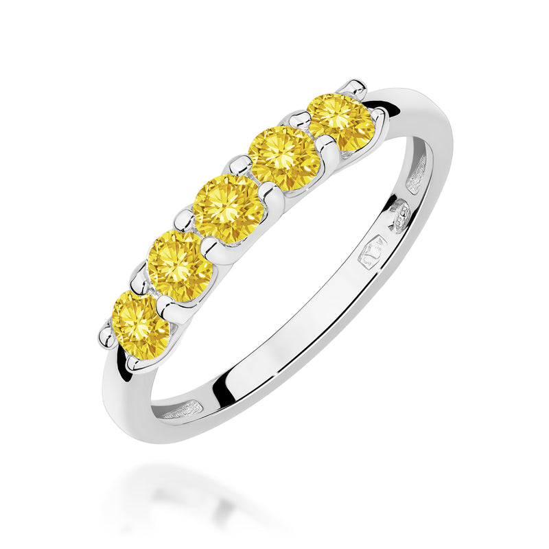 Inel Aur 9K cu Diamante Galbene de Laborator 0.50 ct, imaginea 5 din 8