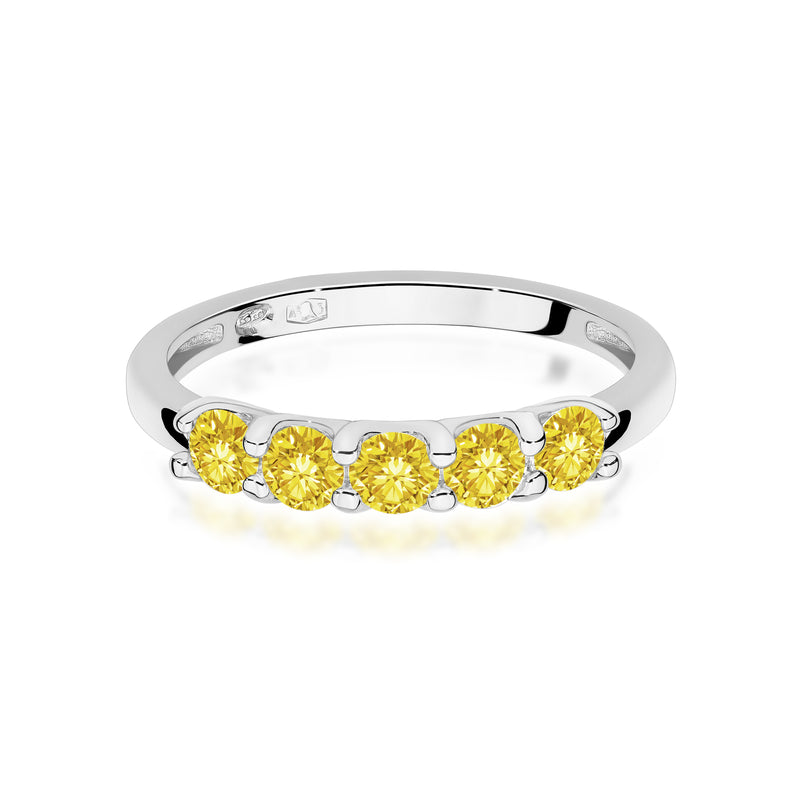 Inel Aur 9K cu Diamante Galbene de Laborator 0.50 ct, imaginea 6 din 8