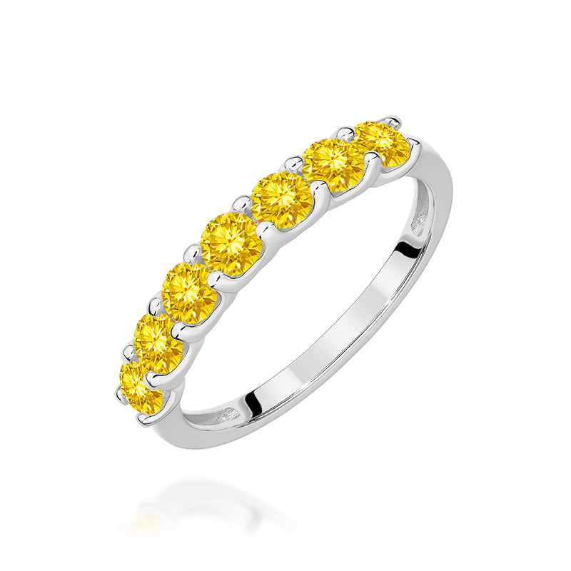 Inel Aur 9K cu Diamante Galbene de Laborator 0.70 ct, imaginea 5 din 8