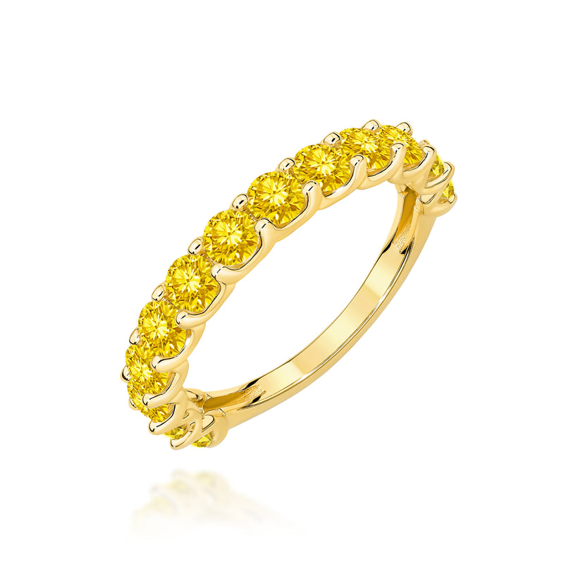 Inel Aur 9K cu Diamante Galbene de Laborator 1.30 ct — Aur galben
