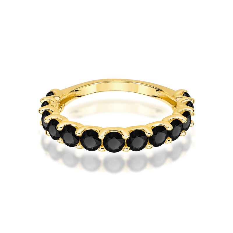 Inel Aur 14K cu Diamante Naturale Negre 1.56 ct, imaginea 2 din 12