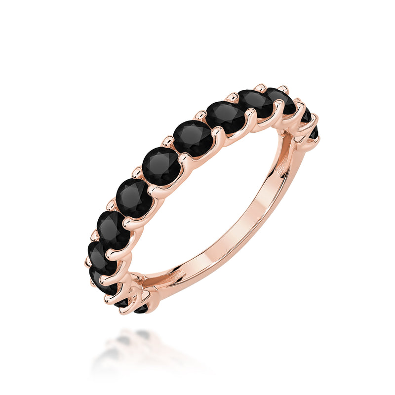 Inel Aur 14K cu Diamante Naturale Negre 1.56 ct, imaginea 5 din 12