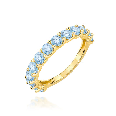 Inel Aur 14K cu Diamante Albastre de Laborator 1.30 ct