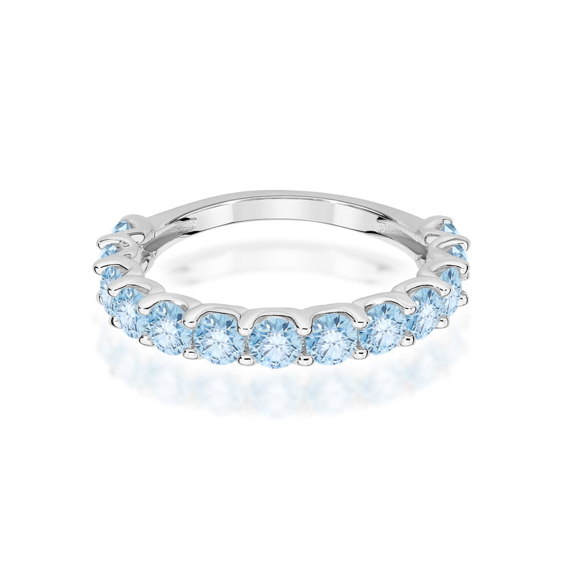 Inel Aur 14K cu Diamante Albastre de Laborator 1.30 ct, imaginea 10 din 12