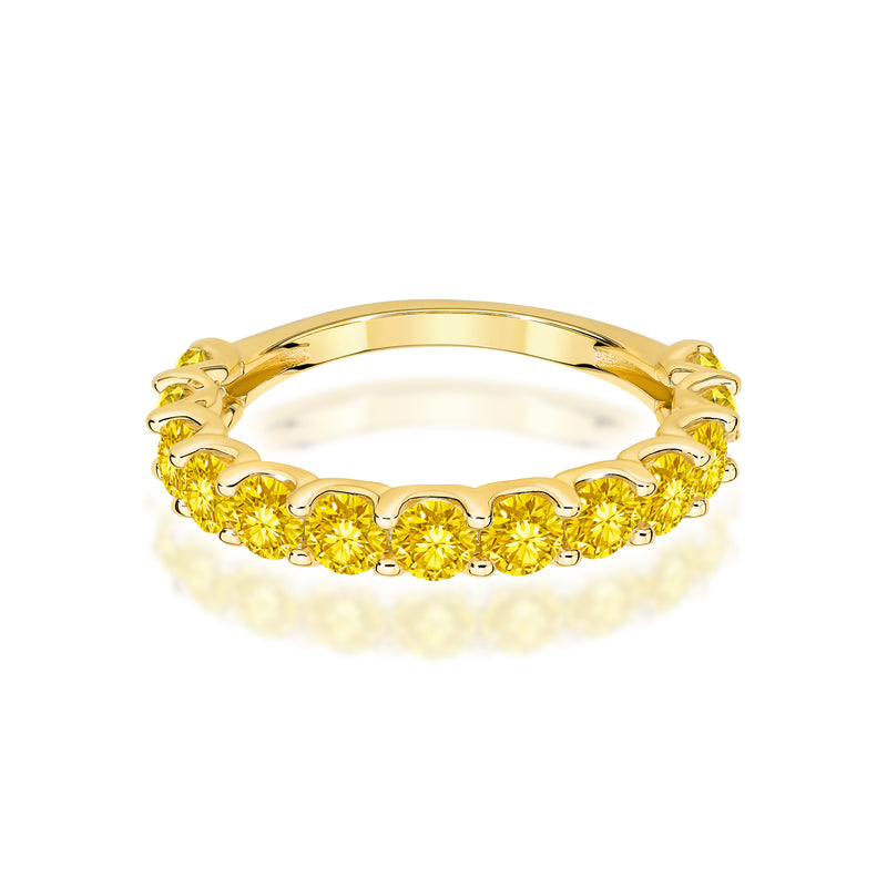 Inel Aur 14K cu Diamante Galbene de Laborator 1.30 ct, imaginea 2 din 12