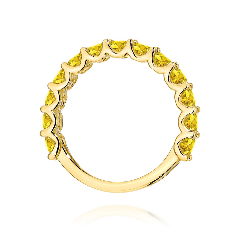 Inel Aur 14K cu Diamante Galbene de Laborator 1.30 ct, imaginea 3 din 12