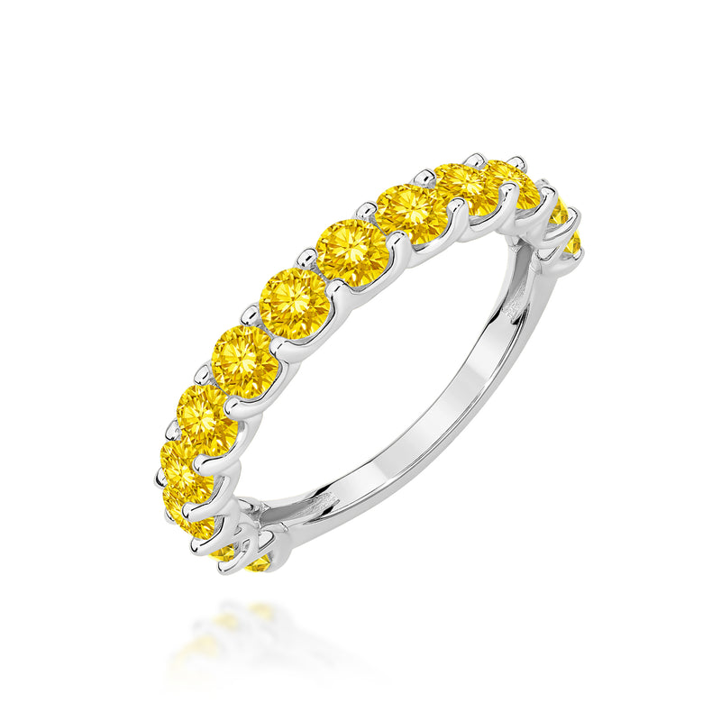 Inel Aur 14K cu Diamante Galbene de Laborator 1.30 ct, imaginea 9 din 12