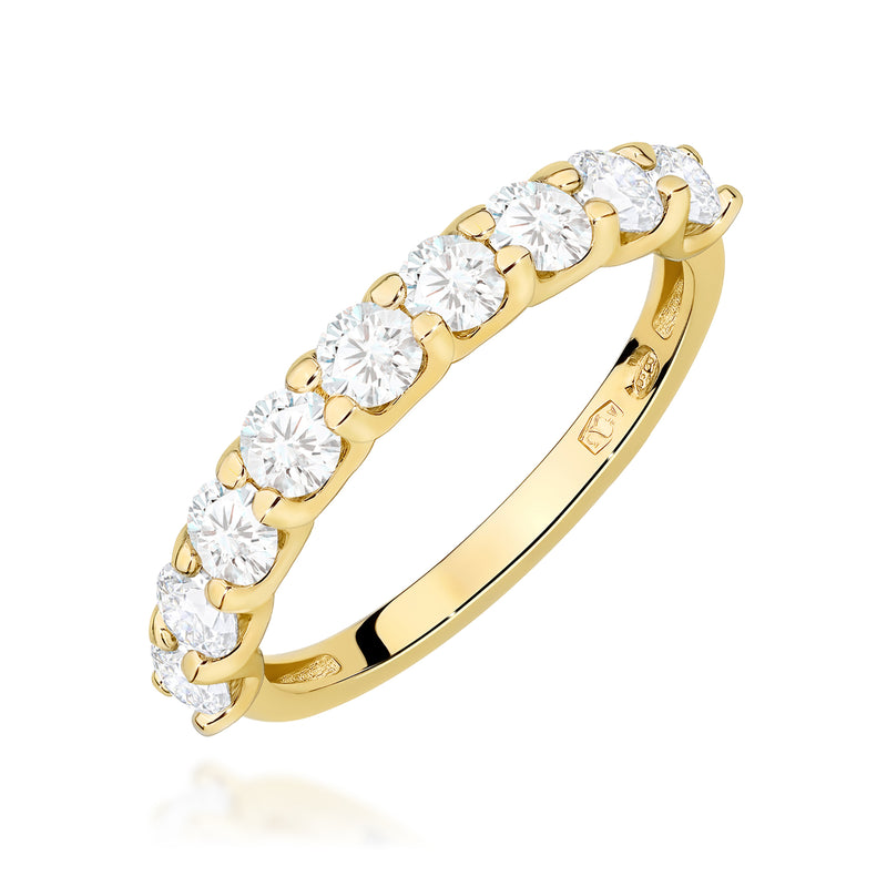 Inel Aur 14K cu Diamante Naturale 0.90 ct — Aur galben