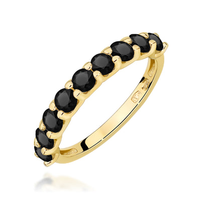 Inel Aur 14K cu Diamante Naturale Negre 1.08 ct