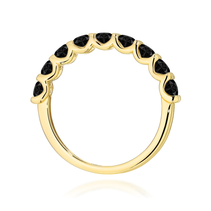 Inel Aur 14K cu Diamante Naturale Negre 1.08 ct, imaginea 3 din 12