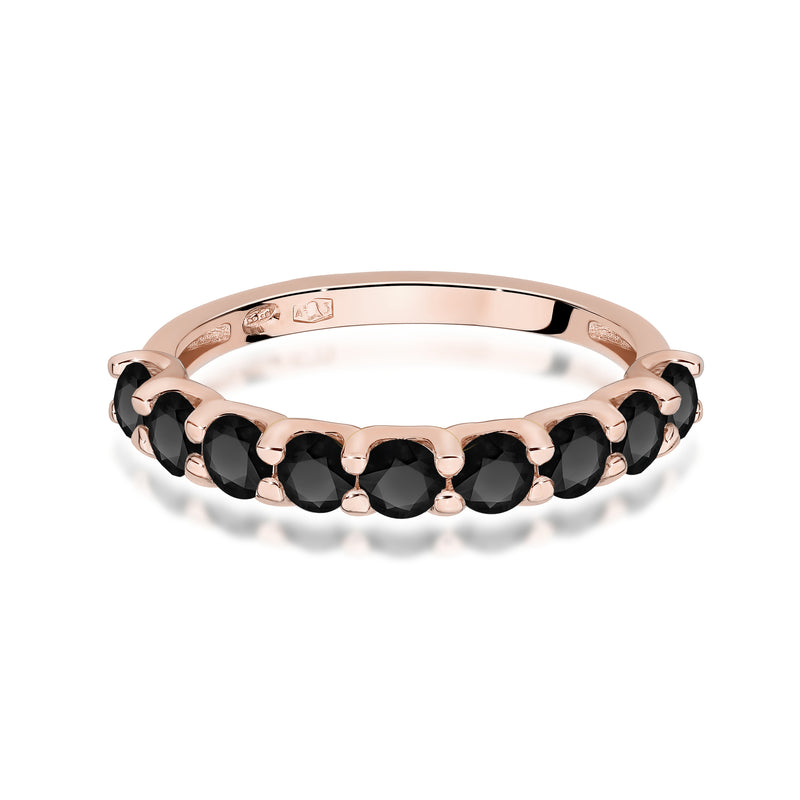 Inel Aur 14K cu Diamante Naturale Negre 1.08 ct, imaginea 6 din 12