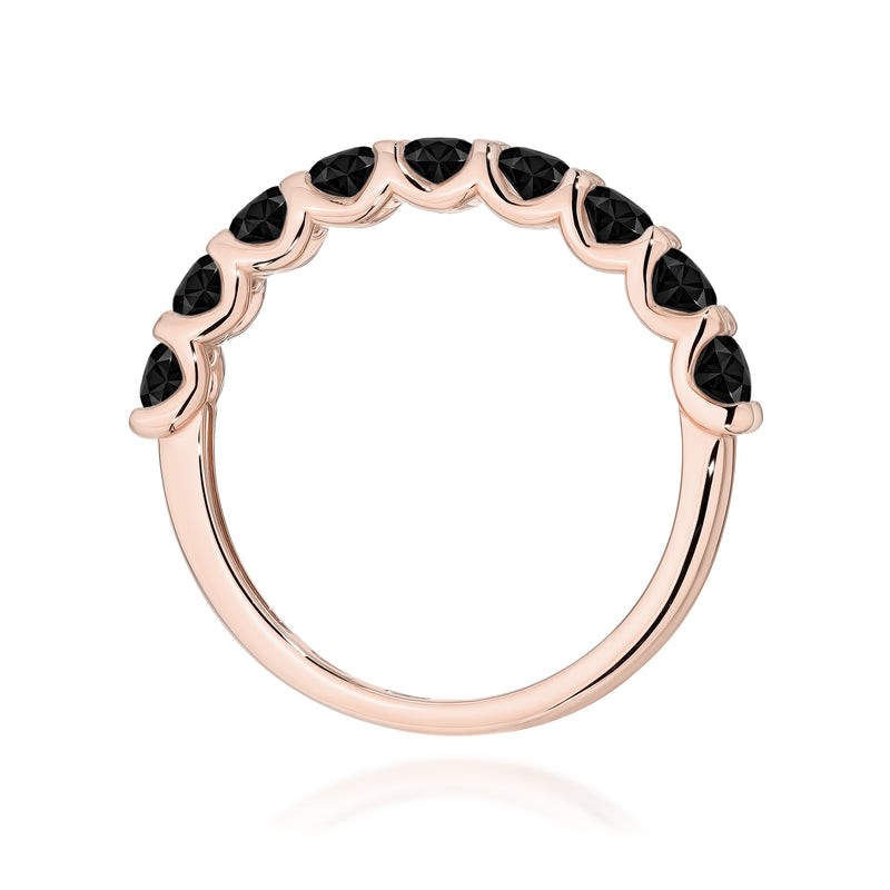 Inel Aur 14K cu Diamante Naturale Negre 1.08 ct, imaginea 7 din 12