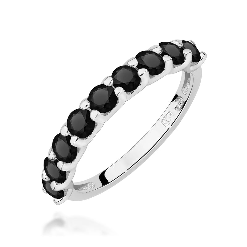 Inel Aur 14K cu Diamante Naturale Negre 1.08 ct, imaginea 9 din 12