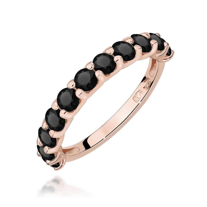 Inel Aur 14K cu Diamante Naturale Negre 1.32 ct, imaginea 5 din 12