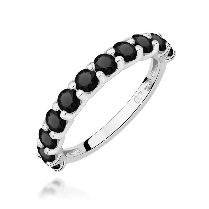Inel Aur 14K cu Diamante Naturale Negre 1.32 ct, imaginea 9 din 12